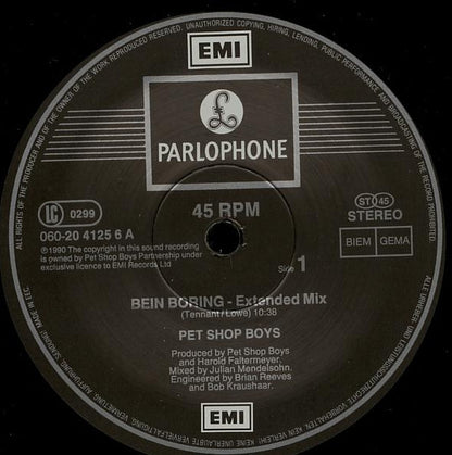 Pet Shop Boys : Being Boring (12", Maxi)