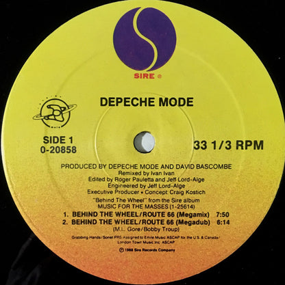 Depeche Mode : Behind The Wheel / Route 66 (Megamix) (12", Maxi, Spe)