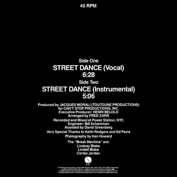 Break Machine : Street Dance (12", Maxi)