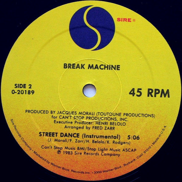 Break Machine : Street Dance (12", Maxi)