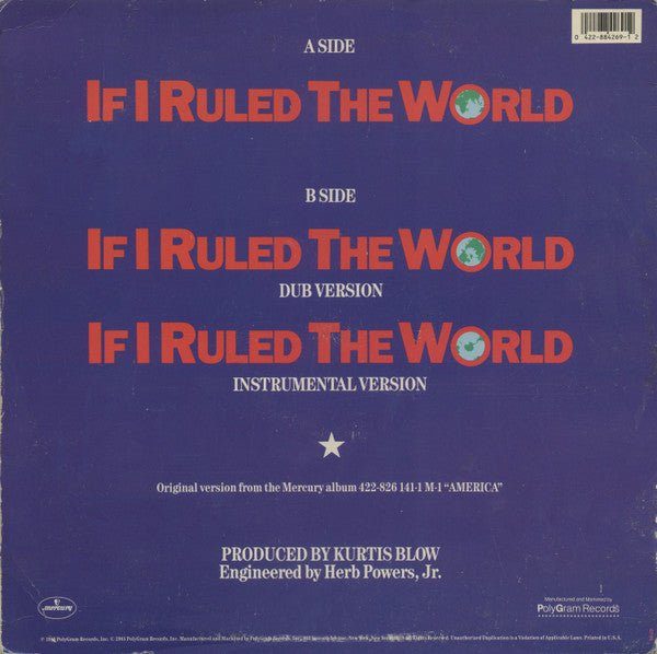 Kurtis Blow : If I Ruled The World (12")