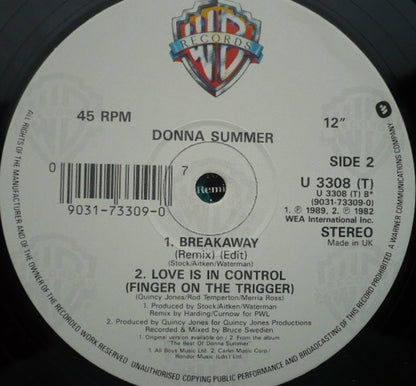 Donna Summer : Breakaway (Remix) (12", Single)
