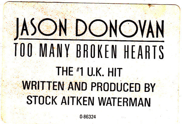 Jason Donovan : Too Many Broken Hearts (12")