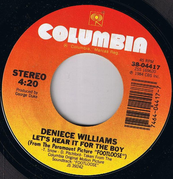 Deniece Williams : Let's Hear It For The Boy (7", Single, Styrene, Pit)