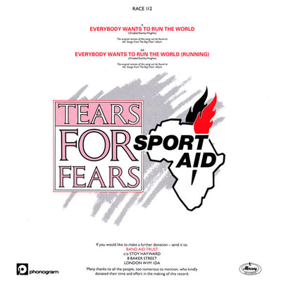 Tears For Fears : Everybody Wants To Run The World (12", Single)