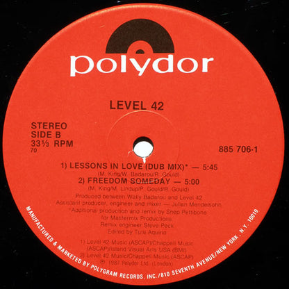 Level 42 : Lessons In Love (12", Single, Ind)