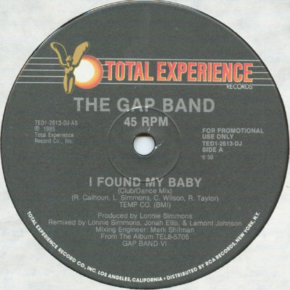 The Gap Band : I Found My Baby (12", Promo)