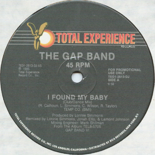 The Gap Band : I Found My Baby (12", Promo)