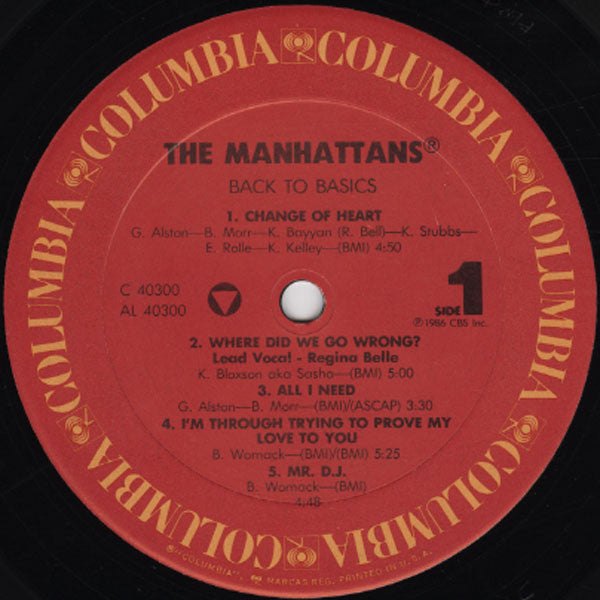 The Manhattans* : Back To Basics (LP, Album, Pit)