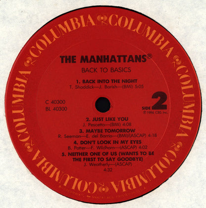 The Manhattans* : Back To Basics (LP, Album, Pit)