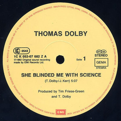 Thomas Dolby : She Blinded Me With Science (12", Maxi)
