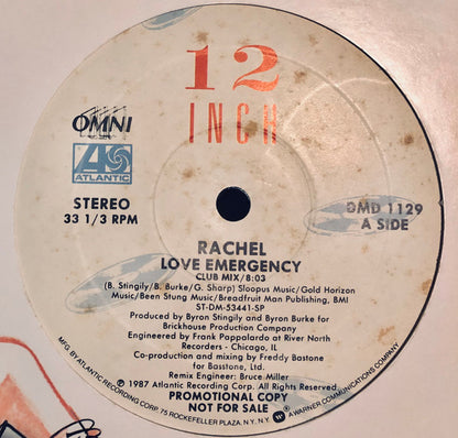 Rachel (2) : Love Emergency (12", Promo, SP )