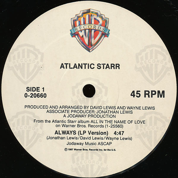 Atlantic Starr : Always (12", Maxi)
