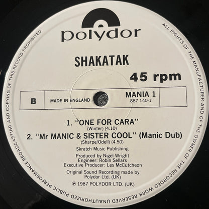 Shakatak : Mr. Manic & Sister Cool (Manic Cuts) (12")