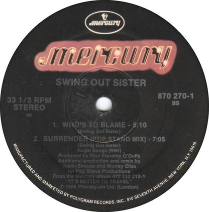 Swing Out Sister : Surrender (12")