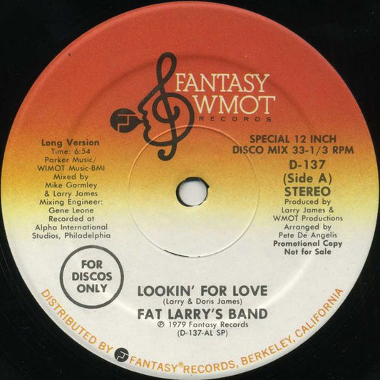 Fat Larry's Band : Lookin' For Love (12", Promo)
