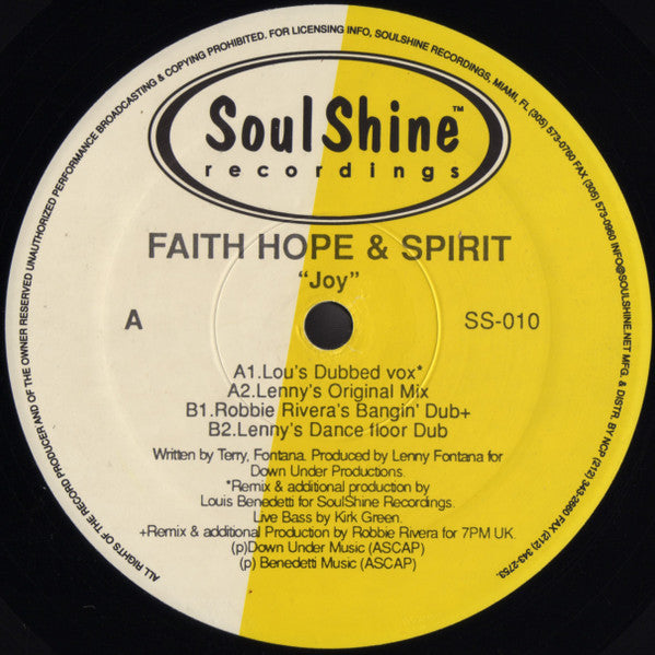 Faith Hope & Spirit : Joy (12")