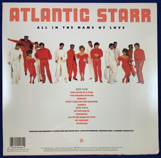 Atlantic Starr : All In The Name Of Love (LP, Album, Club)