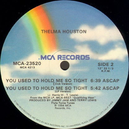 Thelma Houston : You Used To Hold Me So Tight (12" Version) (12", Pin)