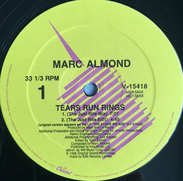 Marc Almond : Tears Run Rings (12", Spe)