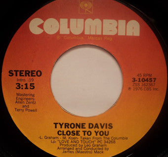 Tyrone Davis : Close To You (7", Single)