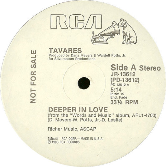 Tavares : Deeper In Love (12", Promo)