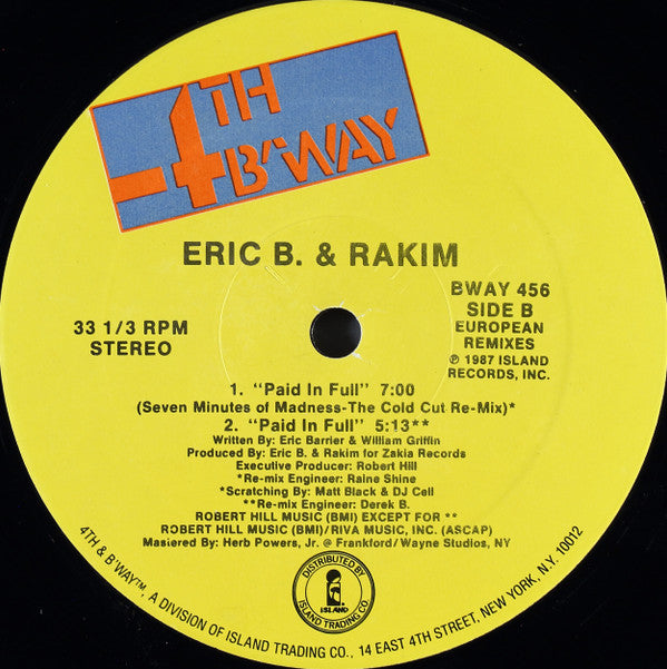 Eric B. & Rakim : Move The Crowd / Paid In Full (12")