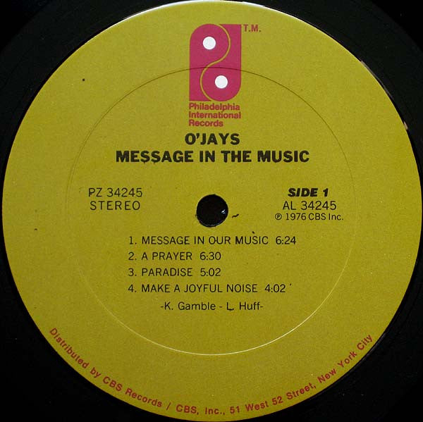 The O'Jays : Message In The Music (LP, Album)