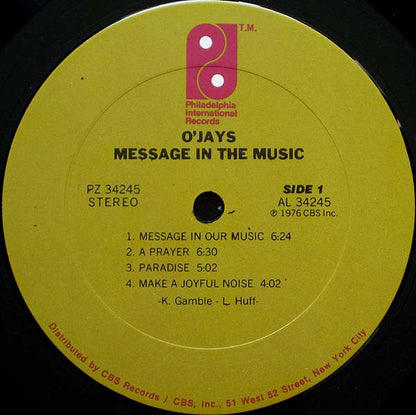 The O'Jays : Message In The Music (LP, Album)