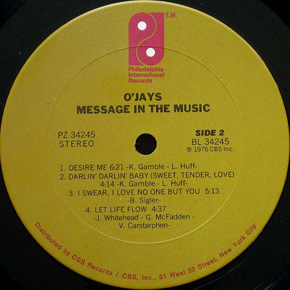 The O'Jays : Message In The Music (LP, Album)