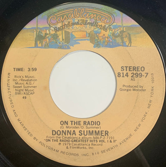 Donna Summer : On The Radio (7", Single, 49 )