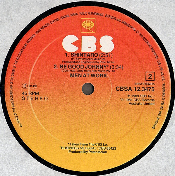 Men At Work : It's A Mistake (12", Maxi)