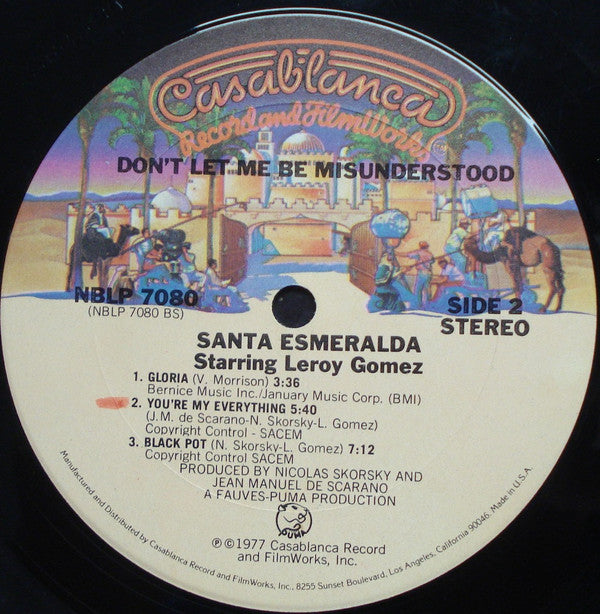 Santa Esmeralda Featuring Leroy Gomez : Don't Let Me Be Misunderstood (LP, Album, P/Mixed, Pit)