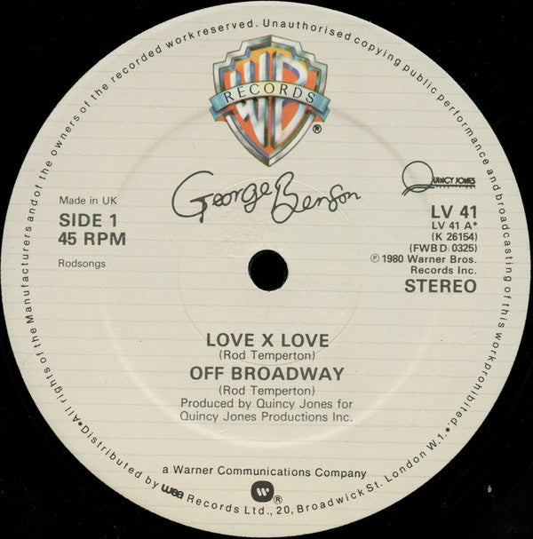 George Benson : Love X Love (12", Single)