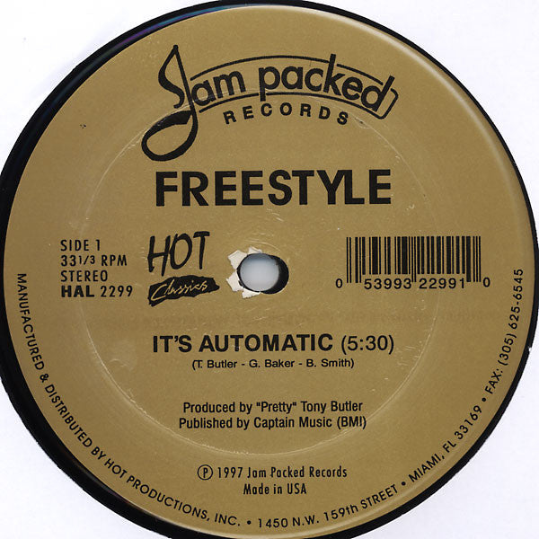 Freestyle : It's Automatic / Don't Stop The Rock (12", Gol)