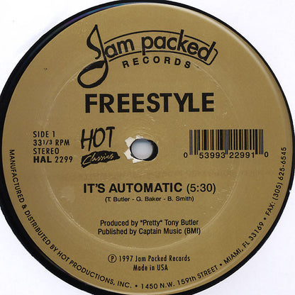 Freestyle : It's Automatic / Don't Stop The Rock (12", Gol)