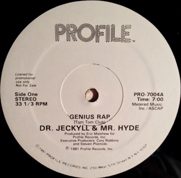 Dr. Jeckyll & Mr. Hyde : Genius Rap (12", Promo)