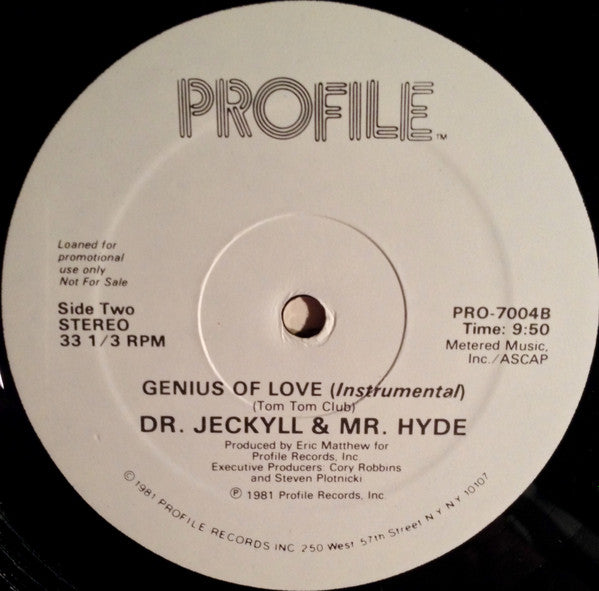 Dr. Jeckyll & Mr. Hyde : Genius Rap (12", Promo)