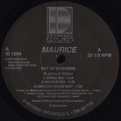 Maurice Joshua : Out Of Nowhere / Melody (12")