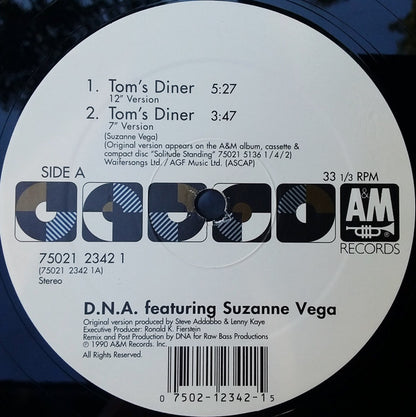 D.N.A.* Featuring Suzanne Vega : Tom's Diner (12", Single)