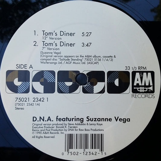 D.N.A.* Featuring Suzanne Vega : Tom's Diner (12", Single)