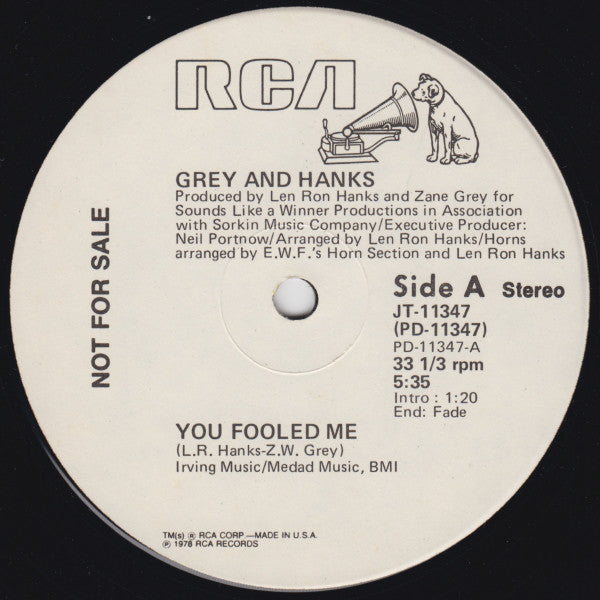 Grey And Hanks : You Fooled Me (12", Mono, Promo)