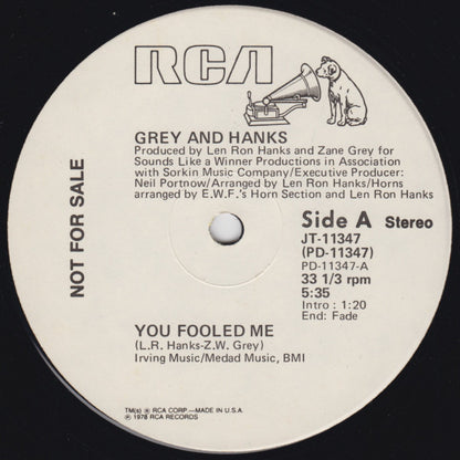 Grey And Hanks : You Fooled Me (12", Mono, Promo)