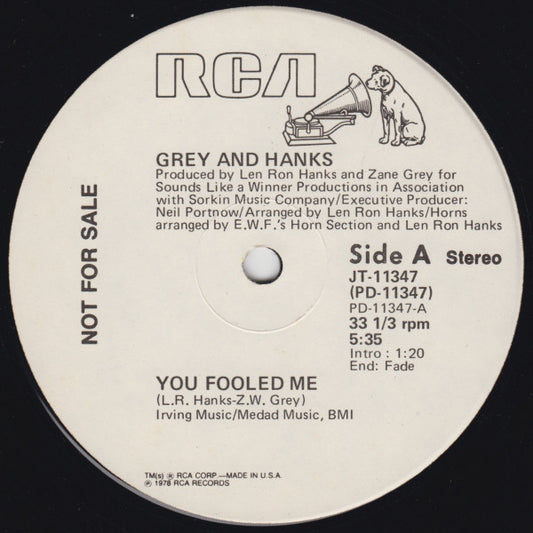 Grey And Hanks : You Fooled Me (12", Mono, Promo)