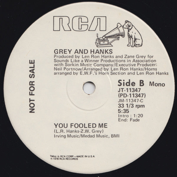 Grey And Hanks : You Fooled Me (12", Mono, Promo)