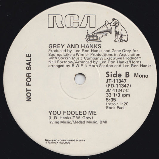 Grey And Hanks : You Fooled Me (12", Mono, Promo)
