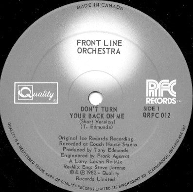 Frontline Orchestra : Don't Turn Your Back On Me (12")
