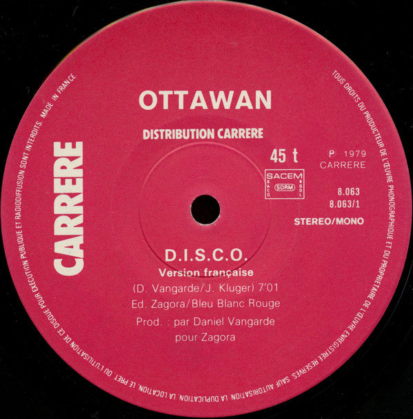 Ottawan : D.I.S.C.O. (12", Maxi, Mono)