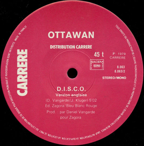 Ottawan : D.I.S.C.O. (12", Maxi, Mono)