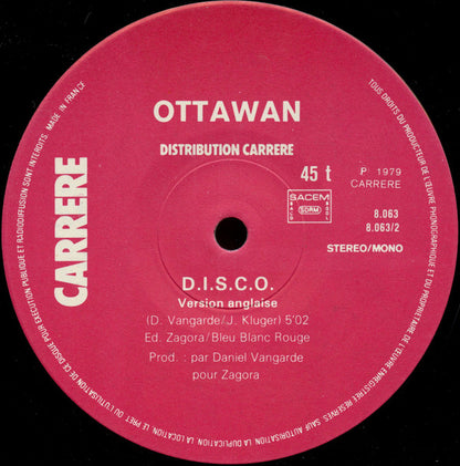 Ottawan : D.I.S.C.O. (12", Maxi, Mono)
